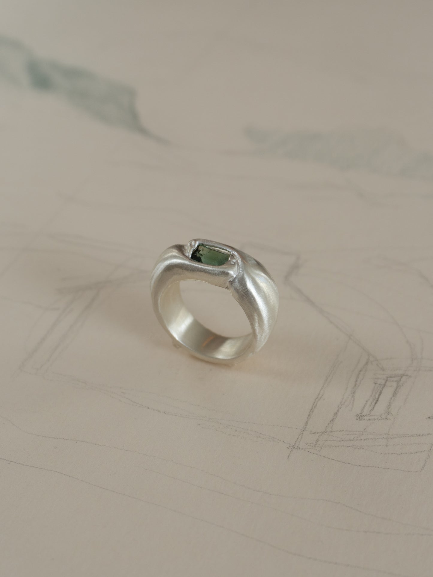 Green Tourmaline Nest Ring