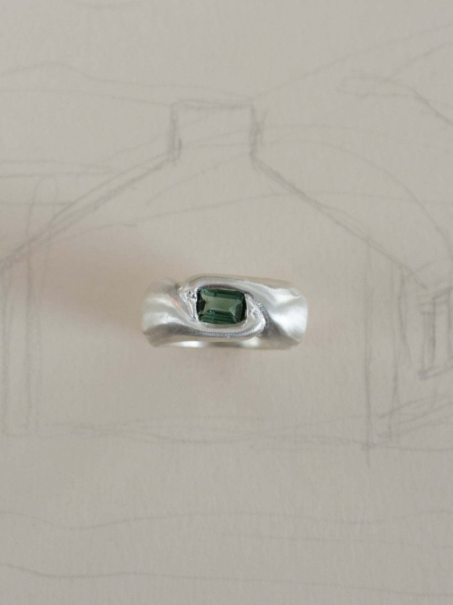 Green Tourmaline Nest Ring